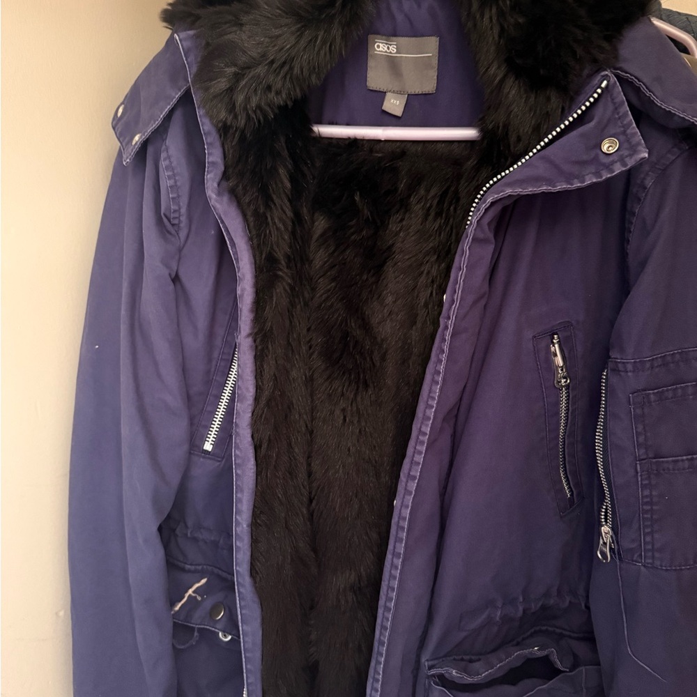 Asos Dark Blue Parka XXS